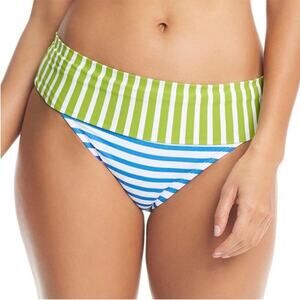 Bleu Rod Beattie Banded Fold Over Hipster Bikini bottoms striped - 14